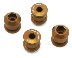 Wolf Tooth Components Dual Hex Fitting Chainring Bolts (Gold) (6mm) (4 Pack) (For 1x Use)