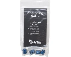 Wolf Tooth Components Dual Hex Fitting Chainring Bolts (Blue) (6mm) (4 Pack) (For 1x Use)