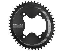 Wolf Tooth Components Elliptical Aero Chainring (Black) (GRX 800 Series) (Drop-Stop ST) (Single) (46T) (110mm Shimano Asym. BCD)