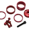 Wolf Tooth Components Headset Spacer BlingKit (Red) (3, 5, 10, 15mm) (w/ Bottle Cage Bolts)