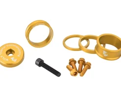 Wolf Tooth Components Headset Spacer BlingKit (Gold) (3, 5, 10, 15mm) (w/ Bottle Cage Bolts)