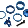 Wolf Tooth Components Headset Spacer BlingKit (Blue) (3, 5, 10, 15mm) (w/ Bottle Cage Bolts)