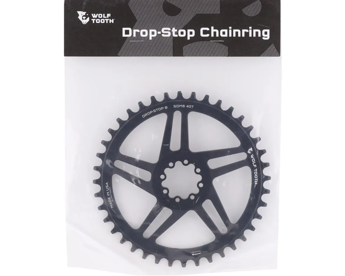Wolf Tooth Components SRAM 8-Bolt Direct Mount Chainring (Black) (Drop-Stop B) (Single) (6mm Offset) (40T)