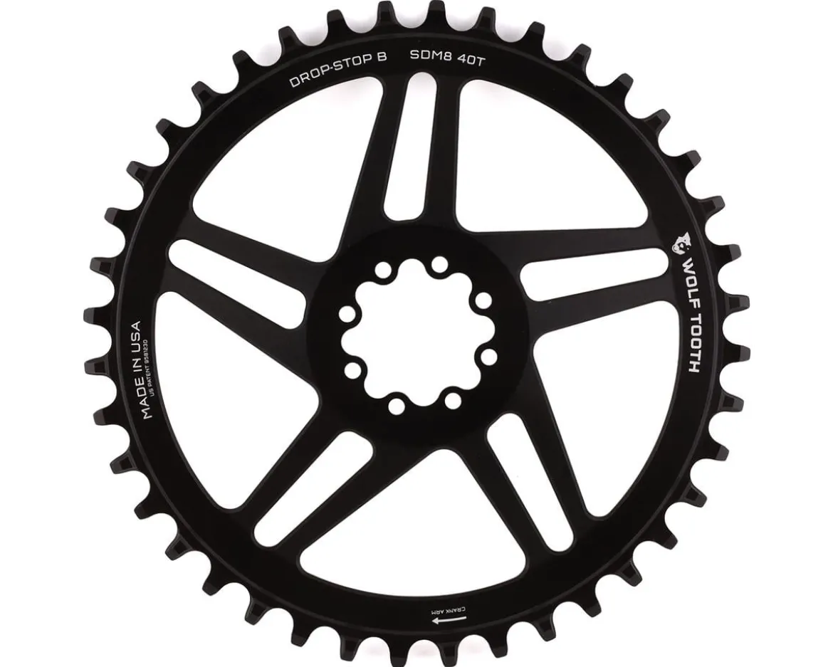 Wolf Tooth Components SRAM 8-Bolt Direct Mount Chainring (Black) (Drop-Stop B) (Single) (6mm Offset) (40T)