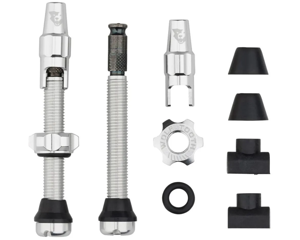 Wolf Tooth Components Tubeless Valve Stem Kit For Clik Valve (Raw Silver) (44mm)