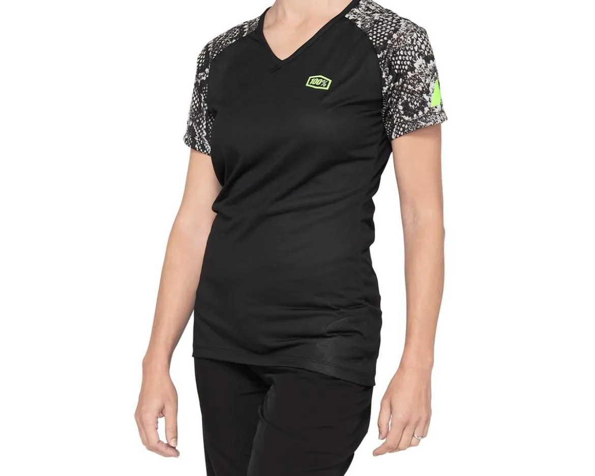 100% Women's Airmatic Jersey (Black Python) (L)