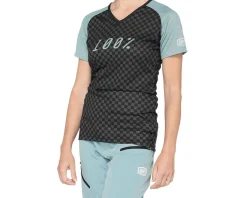 100% Women's Airmatic Jersey (Seafoam Checkers) (XL)
