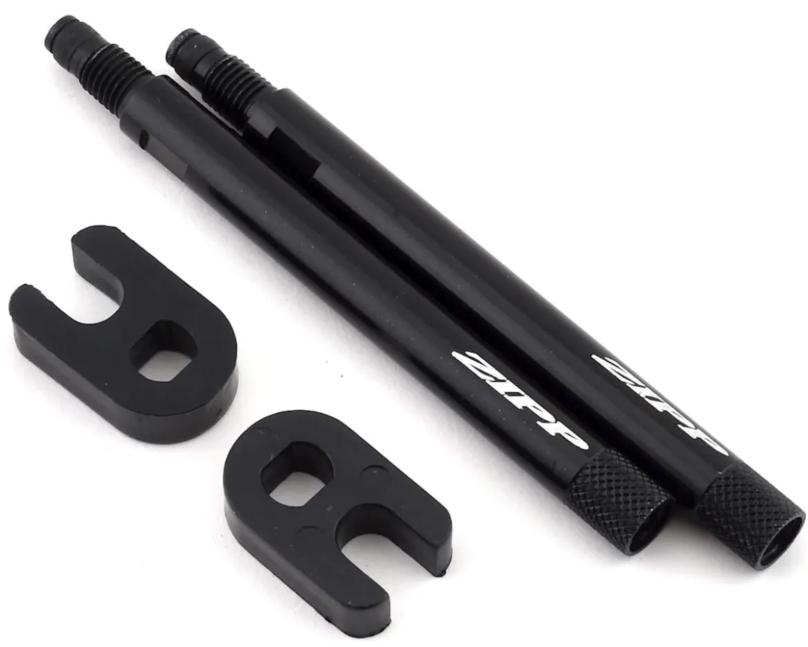 Zipp Tangente Aluminum Knurled Valve Extender Kit (Black) (Pair) (65mm)