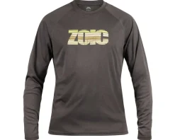 ZOIC Ether Long Sleeve Graphic Jersey (Dark Grey Heather/Green) (L)
